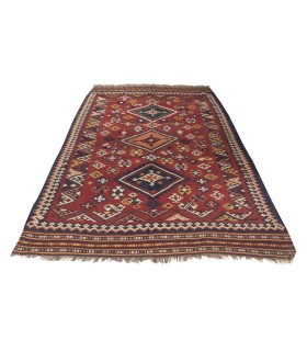 گلیم دستباف قدیمی چهار و نیم متری قشقایی کد 187376