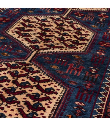 فرش دستبافت قدیمی طول چهار متری شاهسون کد 102229