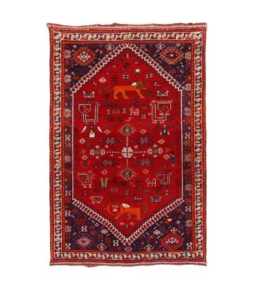 فرش دستباف قدیمی دو متری شیراز کد 709030