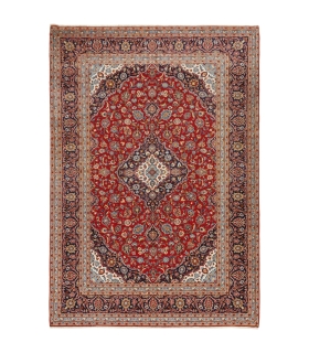 فرش دستباف قدیمی نه متری کاشان کد 705622