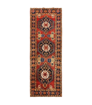 فرش دستباف قدیمی کناره طول سه متر هریس کد 705630