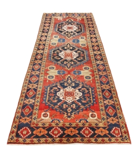 فرش دستباف قدیمی کناره طول سه متر هریس کد 705630