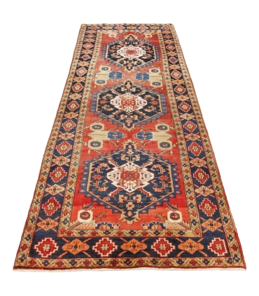 فرش دستباف قدیمی کناره طول سه متر هریس کد 705630