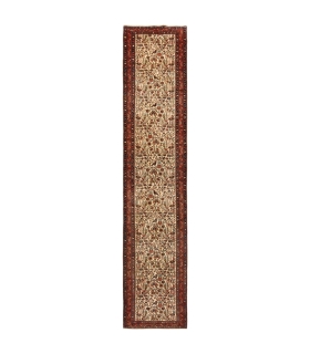 فرش دستباف قدیمی کناره طول سه و نیم متر رودبار کد 705638