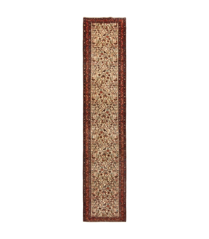 فرش دستباف قدیمی کناره طول سه و نیم متر رودبار کد 705638