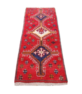 فرش دستباف قدیمی کناره طول یک و نیم متر شیراز کد 709365