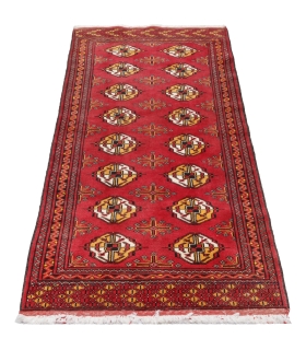 فرش دستباف قدیمی یک متری ترکمن کد 709366