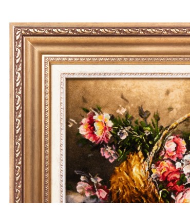 تابلو فرش دستباف گل در سبد تبریز کد 903744