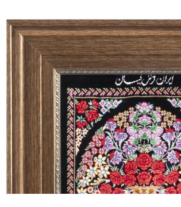 تابلو فرش دستباف گلدانی قم کد 903533