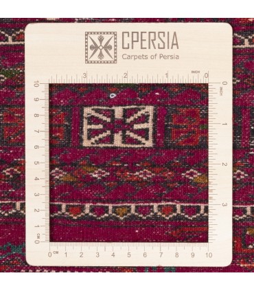 فرش دستباف قدیمی یک متری ترکمن کد 705485